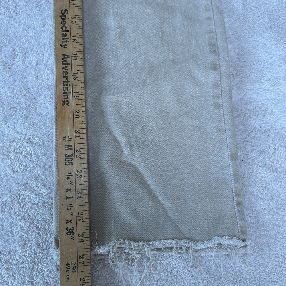 OAT NEW YORK Women's Wide Leg Sailor Jeans Size 24 Beige Flare Raw Hem EUC - Picture 5 of 7